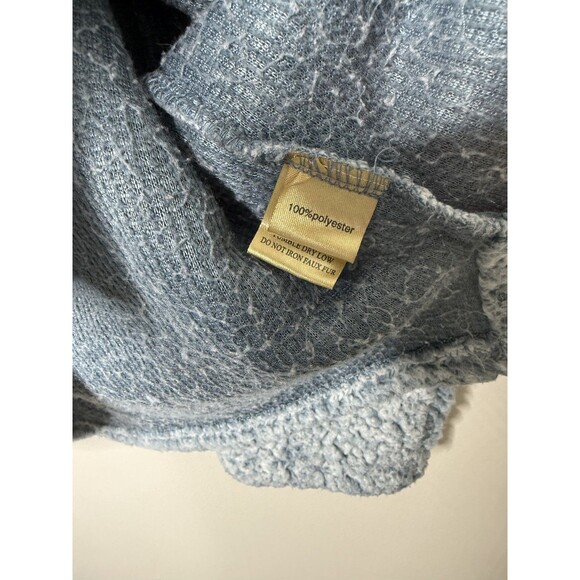 True Grit Pullover Sweater Mens 2XL Blue Fuzzy Quarter Zip Sherpa Fleece Cozy - Picture 4 of 8